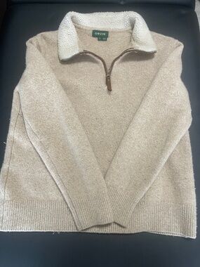 Orvis Tan Sherpa-Lined Half-Zip Pullover